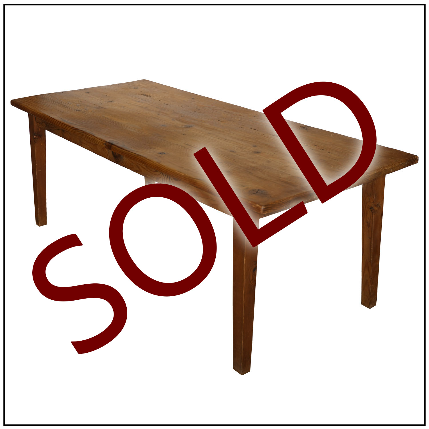SOLD) Vintage Thick Pine Dining Table 84″L x 38″D x 30.5″H – HTC Home